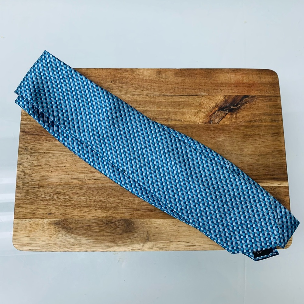 Michael Kors Blue Checkered 100% Silk Tie